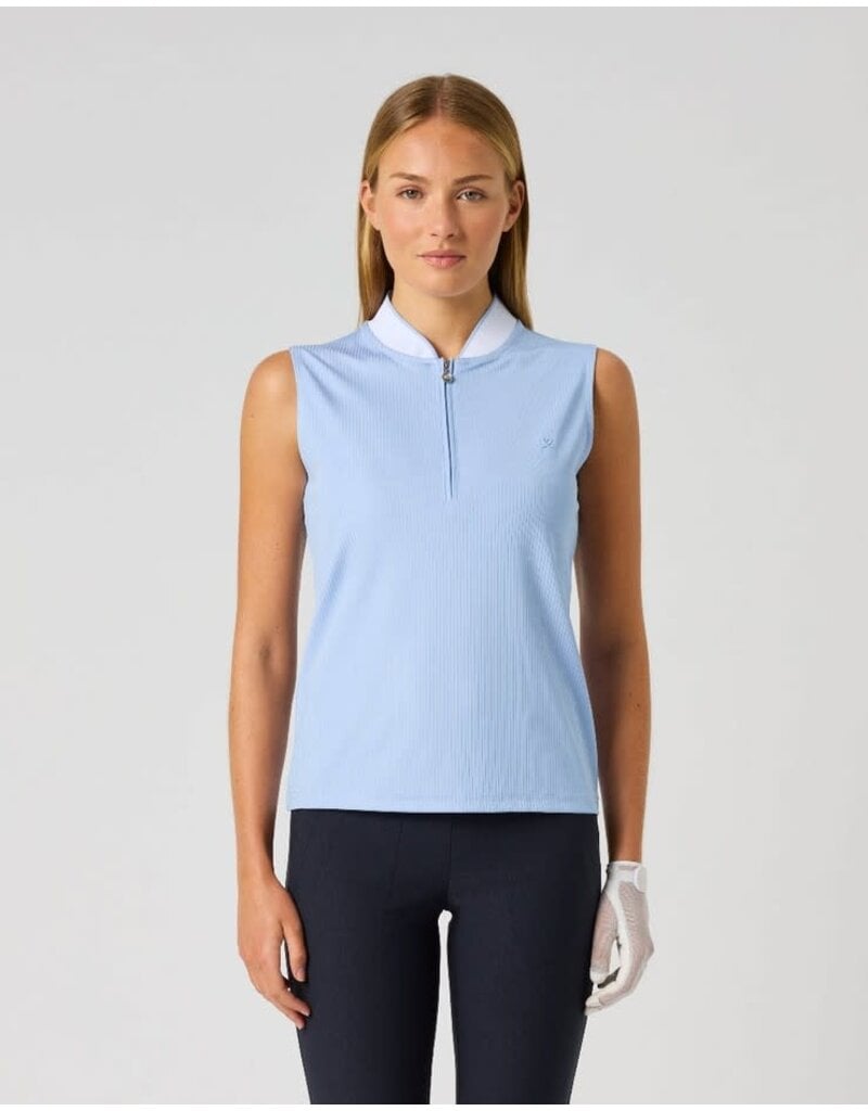 Daily Sports Daily Sports Ribbed Sleeveless Polo Light Blue