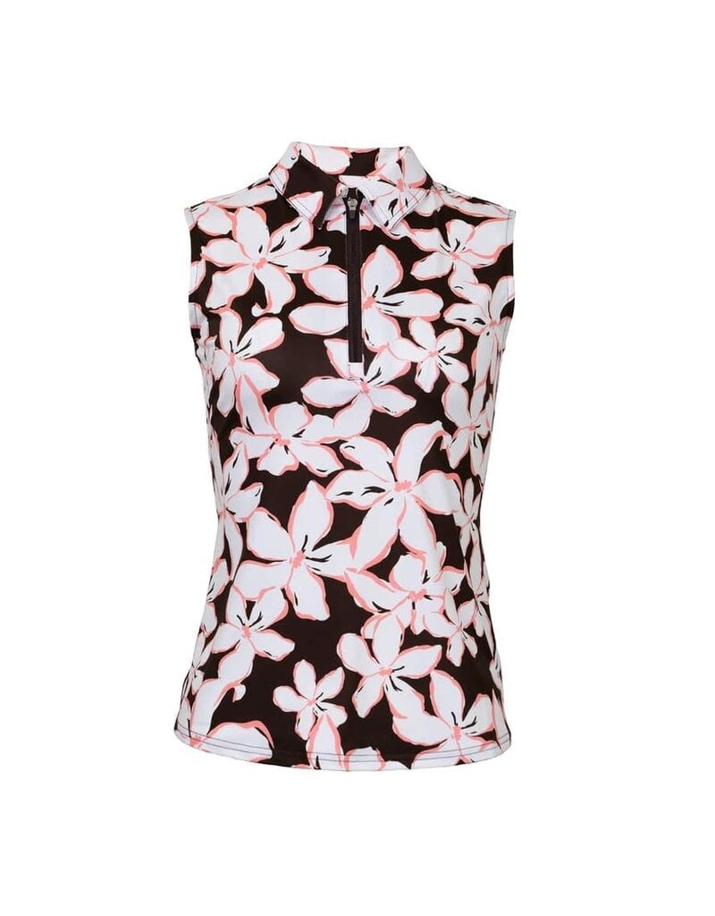 Jofit Jofit Sleeveless Polo Mocha Floral