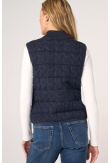 Liverpool Los Angeles Liverpool Sleeveless Reversible Zip Front Quilted Sweater Vest