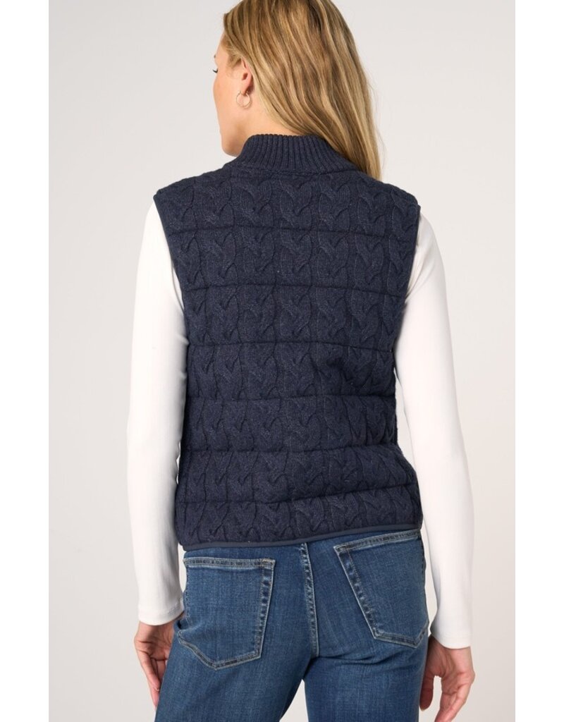 Liverpool Los Angeles Liverpool Sleeveless Reversible Zip Front Quilted Sweater Vest