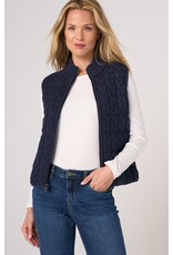 Liverpool Los Angeles Liverpool Sleeveless Reversible Zip Front Quilted Sweater Vest