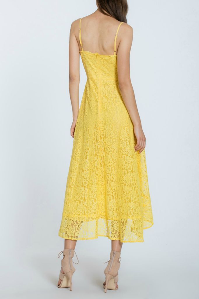 The Room Label Lace Overlay Midi dress - Trend Boutique