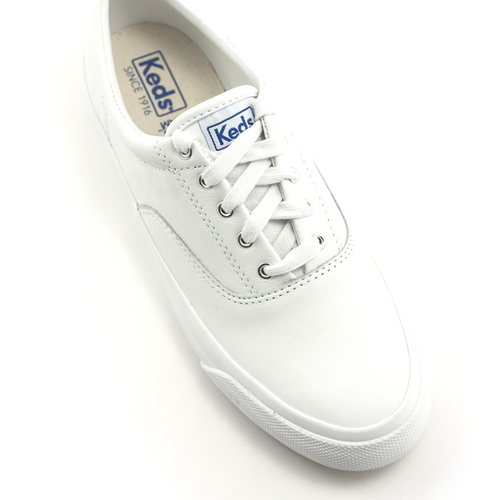 Keds — Anchor White Leather Sneakers at Shoe La La Nelson