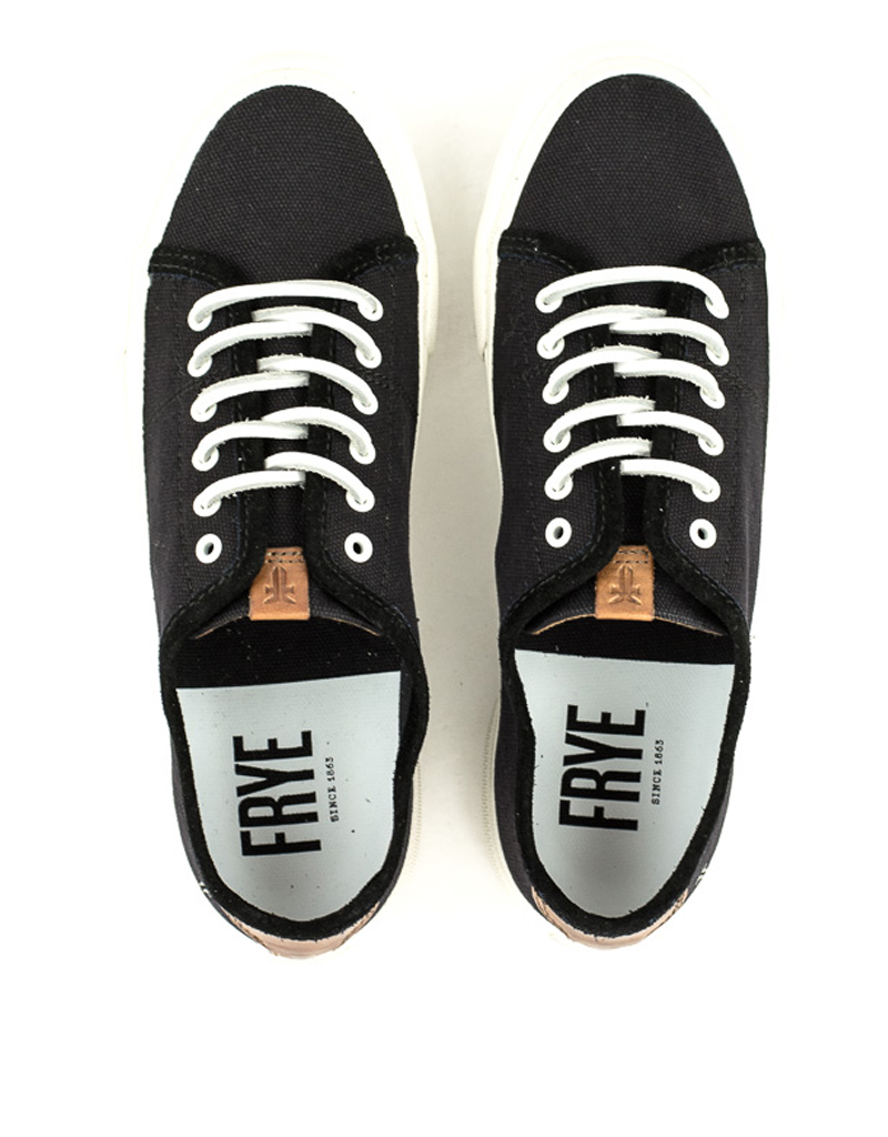 Frye — Gia Canvas Low Lace Sneakers at 