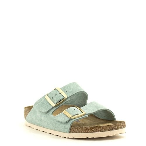 blue suede birkenstock arizona