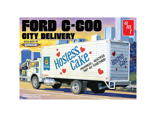 Box Truck Plastic Model Kit 1 25 Hostess Amt 1139 Ford C 600 City Delivery Toys Hobbies Truck