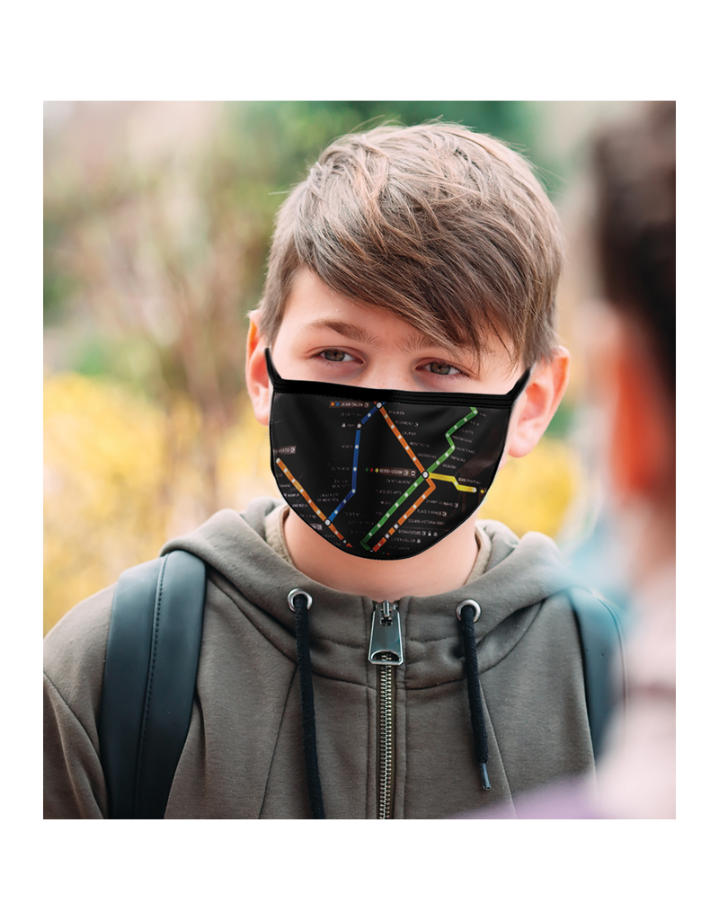 Reusable face mask - Metro map - Black - Kids