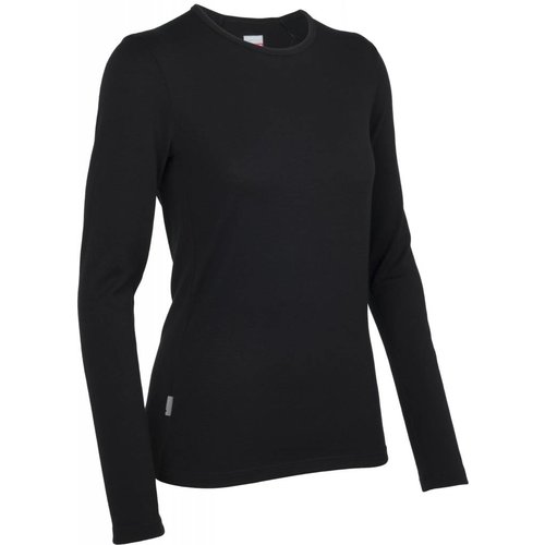ICEBREAKER Icebreaker Wmns Tech Top LS Crewe Black-001 ICEBREAKER Icebreaker Wmns Tech Top LS Crewe Black-001