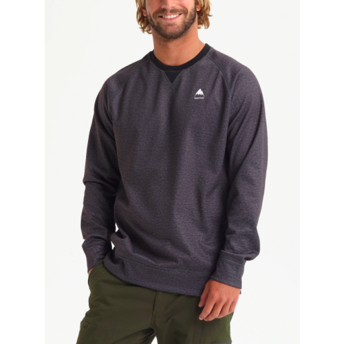 BURTON BURTON MEN'S CROWN BONDED CREW (19/20) TRUE BLACK HEATHER-001 BURTON BURTON MEN'S CROWN BONDED CREW (19/20) TRUE BLACK HEATHER-001