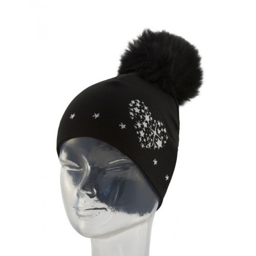 NEWLAND NEWLAND ELSA LADY BEANIE (19/20) BLACK/WHITE-0108 NEWLAND NEWLAND ELSA LADY BEANIE (19/20) BLACK/WHITE-0108