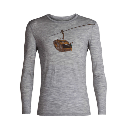 Icebreaker ICEBREAKER MENS TECH LITE LONG SLEEVE CREWE CAMPER LIFT METRO HEATHER-004 *Final Sale* Icebreaker ICEBREAKER MENS TECH LITE LONG SLEEVE CREWE CAMPER LIFT METRO HEATHER-004 *Final Sale*
