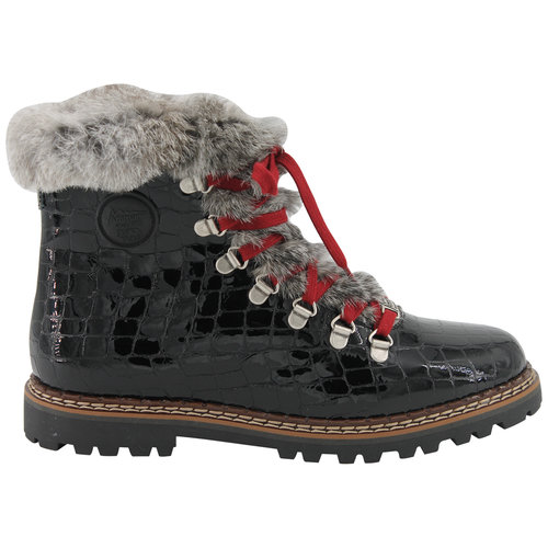 Ammann Ammann Splugen (21/22) Black Croc Leather & Grey Rabbitfur Ammann Ammann Splugen (21/22) Black Croc Leather & Grey Rabbitfur