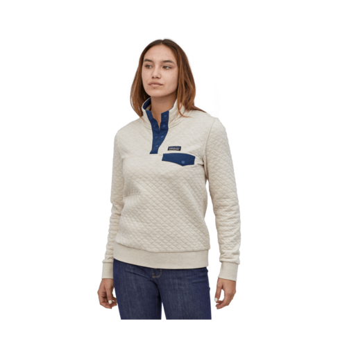 Patagonia Patagonia W'S Organic Cotton Quilt Snap-T P/O (21/22) Pelican W/Stone Blue-Pesb Patagonia Patagonia W'S Organic Cotton Quilt Snap-T P/O (21/22) Pelican W/Stone Blue-Pesb