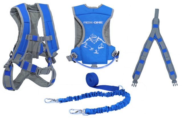 Mdxone Kids Ski Harness, The Static With 9'Static Rope (24/25) Blue Mdxone Kids Ski Harness, The Static With 9'Static Rope (24/25) Blue