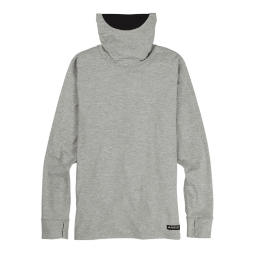 Burton Burton Mens Midweight Base Layer Long Neck Shirt (22/23) Gray Heather-020 Burton Burton Mens Midweight Base Layer Long Neck Shirt (22/23) Gray Heather-020