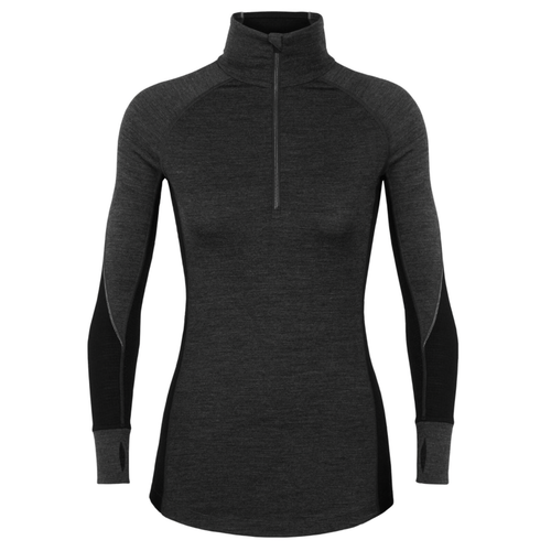 Icebreaker ICEBREAKER WMNS 260 ZONE LS HALF ZIP (19/20) JET HTHR/BLACK-A01 Icebreaker ICEBREAKER WMNS 260 ZONE LS HALF ZIP (19/20) JET HTHR/BLACK-A01