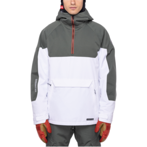 686 686 Mens Renewal Insulated Anorak (22/23) White Clrblk-Wht 686 686 Mens Renewal Insulated Anorak (22/23) White Clrblk-Wht
