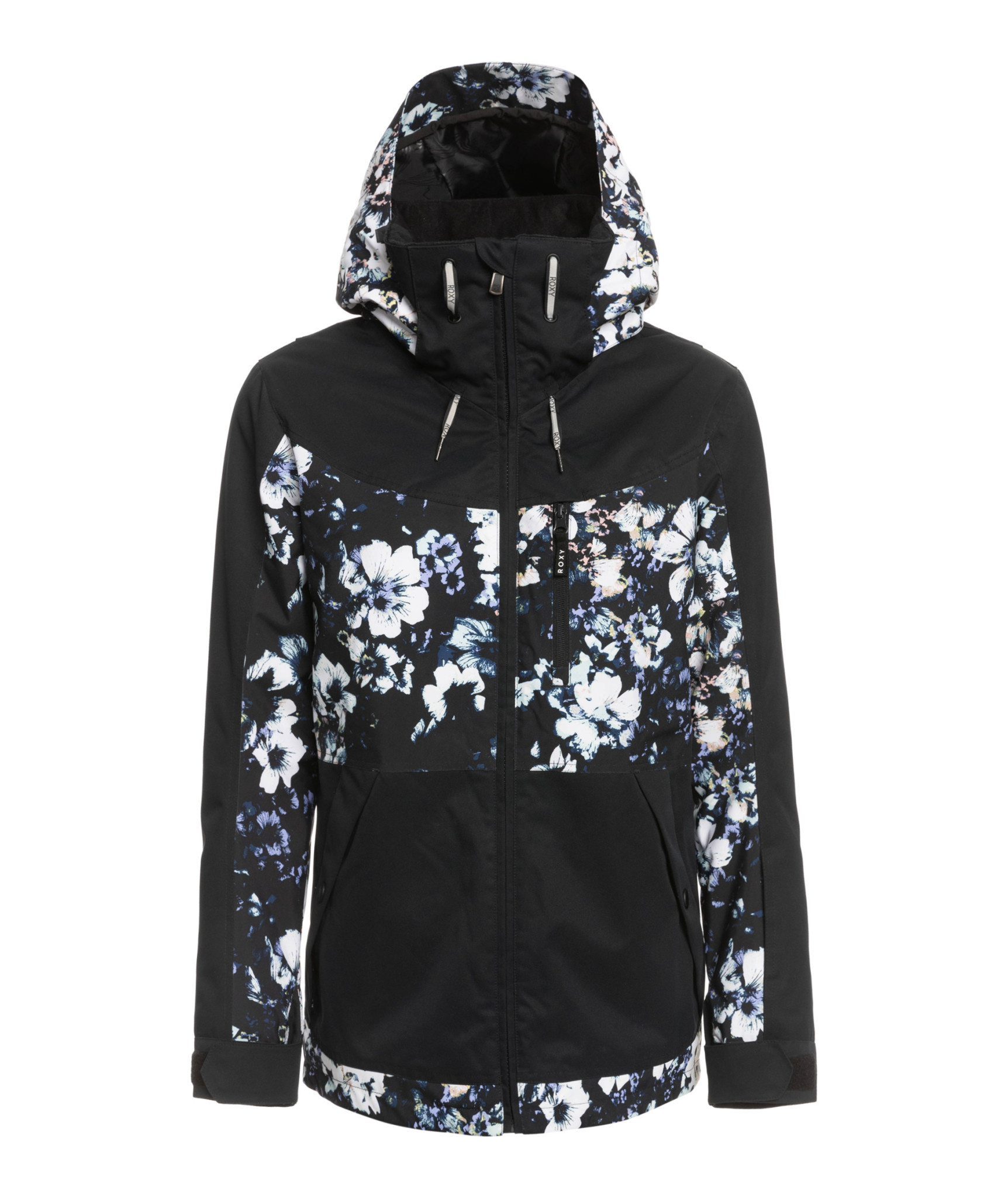 Roxy Presence Parka Jk (22/23) True Black Black Flowers-Kvj1