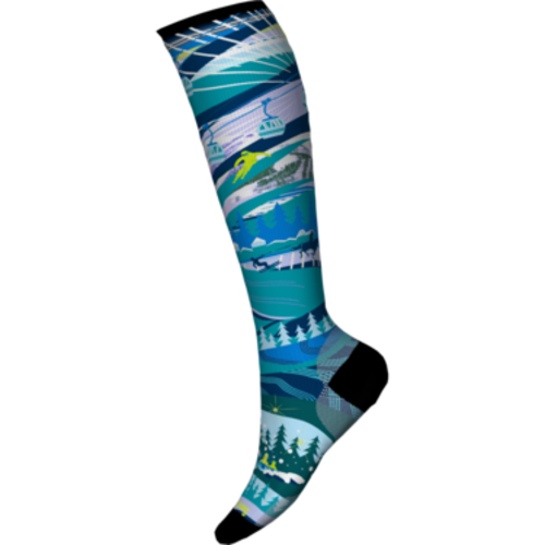 Smartwool Smartwool Women's Ski Zero Cushion Skication Print OTC Socks (22/23) Neptune Blue Smartwool Smartwool Women's Ski Zero Cushion Skication Print OTC Socks (22/23) Neptune Blue