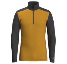 Smartwool Mens Classic Thermal Merino Base Layer 1/4 Zip Boxed (23/24) Charcoal-Honey Gold-M37