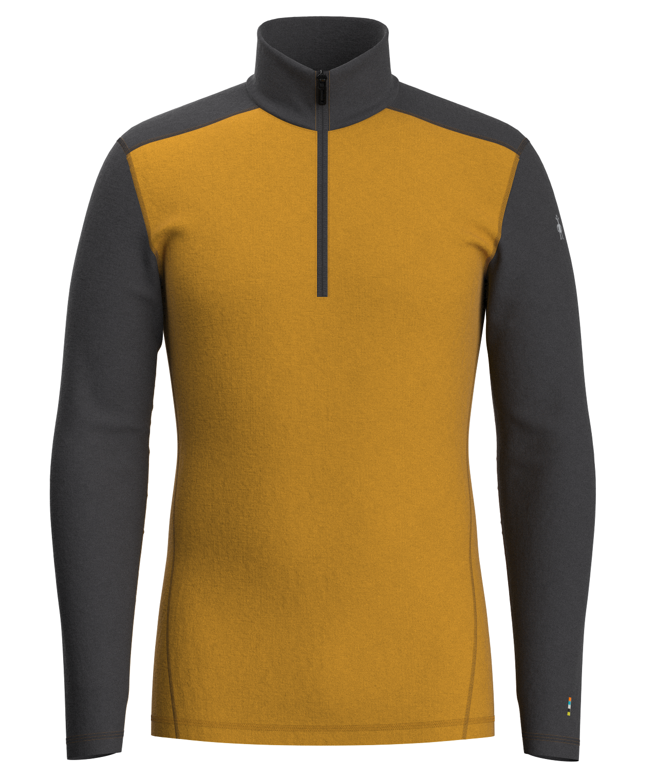 Smartwool Mens Classic Thermal Merino Base Layer 1/4 Zip Boxed (23/24) CharcoalHoney GoldM37