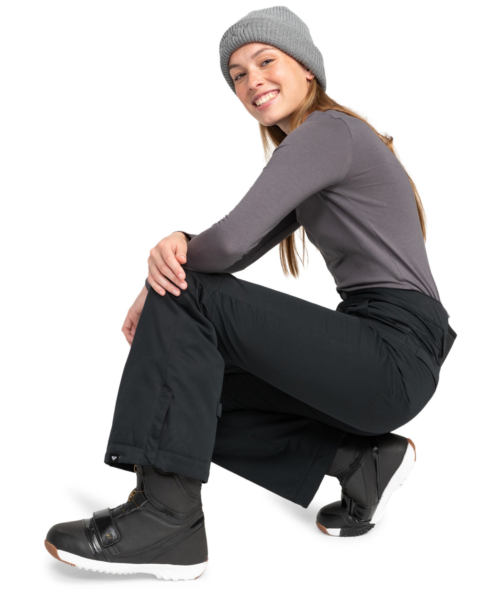 Roxy Diversion Insulated Snow Pants in True Black Ski Winter Bottoms  Women's