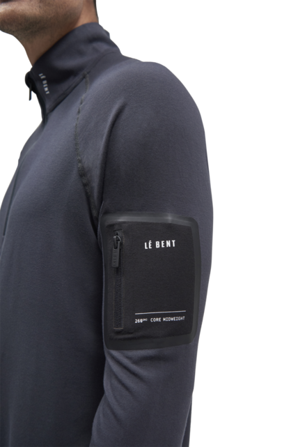 Le Bent Mens Core Midweight 1/4 Zip (23/24) Dark Cloud - 012