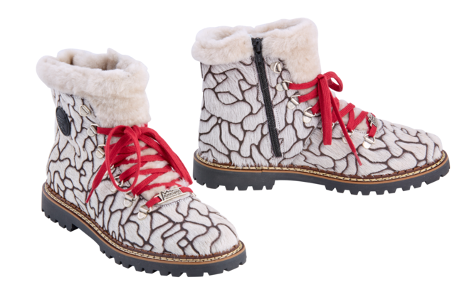 Ammann Splugen (24/25) White Puzzle Cowhide & Lambsfur Collar/Tongue