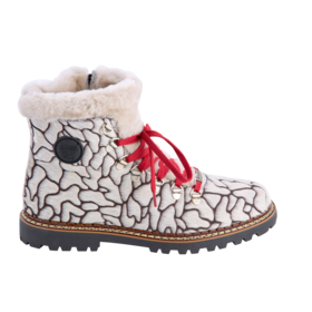 Ammann Splugen (24/25) White Puzzle Cowhide & Lambsfur Collar/Tongue