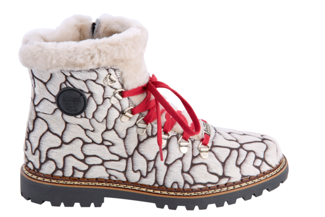 Ammann Splugen (24/25) White Puzzle Cowhide & Lambsfur Collar/Tongue