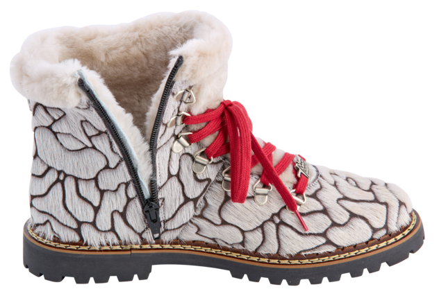 Ammann Splugen (24/25) White Puzzle Cowhide & Lambsfur Collar/Tongue