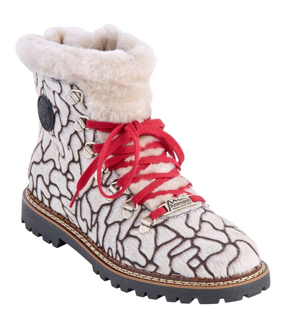 Ammann Splugen (24/25) White Puzzle Cowhide & Lambsfur Collar/Tongue