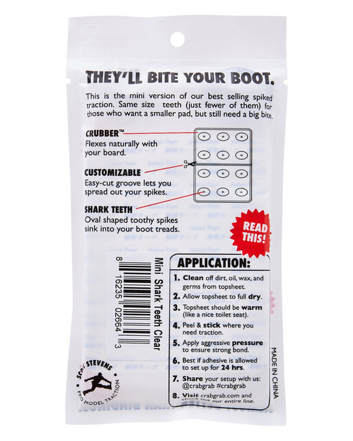 Crab Grab Mini Shark Teeth (25/26) Clear