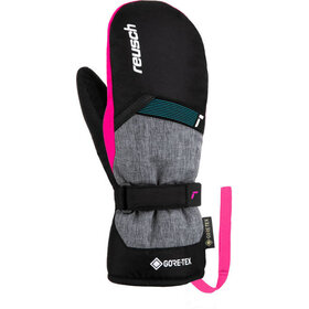 Reusch Alpine Ski Junior Mitten, Flash Gore-Tex (25/26) Black-Blk Melange-Pnk Glo-7771