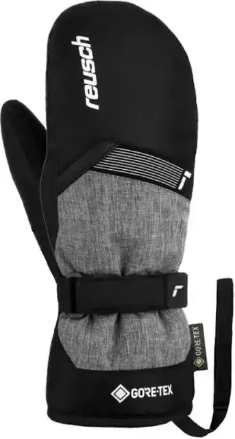 Reusch Alpine Ski Junior Mitten, Flash Gore-Tex (25/26) Black-Black Melange-7721
