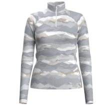Smartwool Womens Classic Thermal Merino Base Layer 1/4 Zip Boxed (23/24) Light Gray Mountain Scape-K55