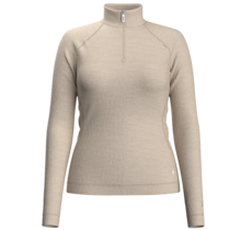 Smartwool Womens Classic Thermal Merino Base Layer 1/4 Zip Boxed (23/24) Almond Heather-L32