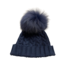 Lindo F Charlie Cable Hat - Midnight Navy w/ XL Raccoon Pom - Midnight Navy