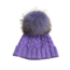 Lindo F Charlie Cable Hat - Lavender w/ XL Raccoon Pom - Lavender