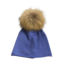 Lindo F Glossy Hat - Baby Jewel w/ XL Raccoon Pom - Natural