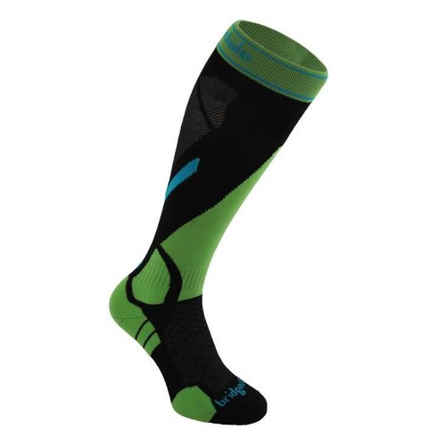 BRIDGEDALE Bridgedale Mens Vertige Light Sock Black/Green -843 (17/18) BRIDGEDALE Bridgedale Mens Vertige Light Sock Black/Green -843 (17/18)