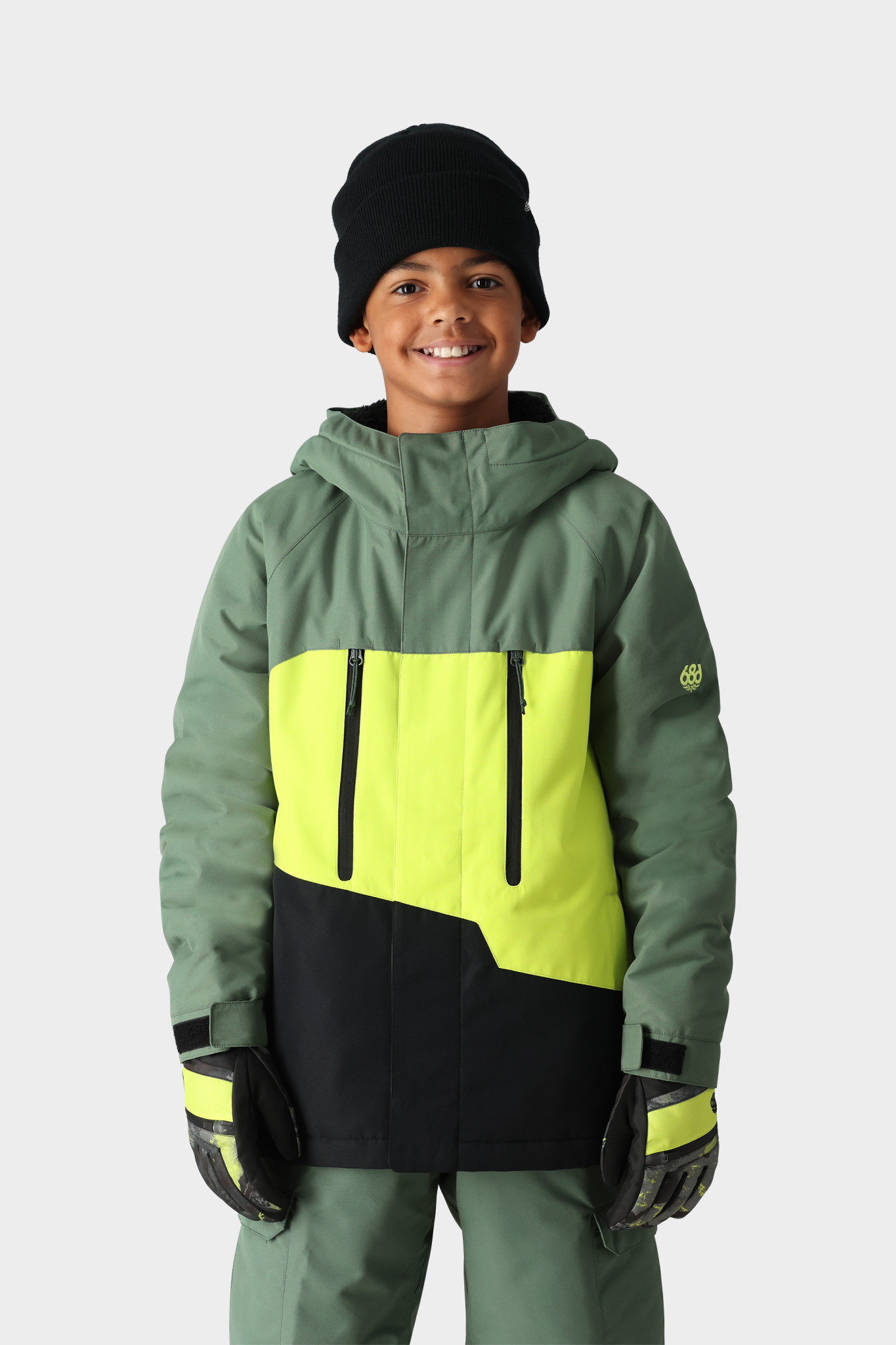686 Boys' Geo Insulated Jacket (24/25) Cypress Lime