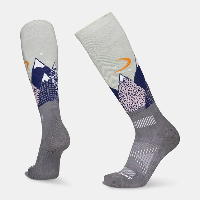 Le Bent Kids Light Cushion Snowy Mountains Snow Sock (26/27) Sea Foam
