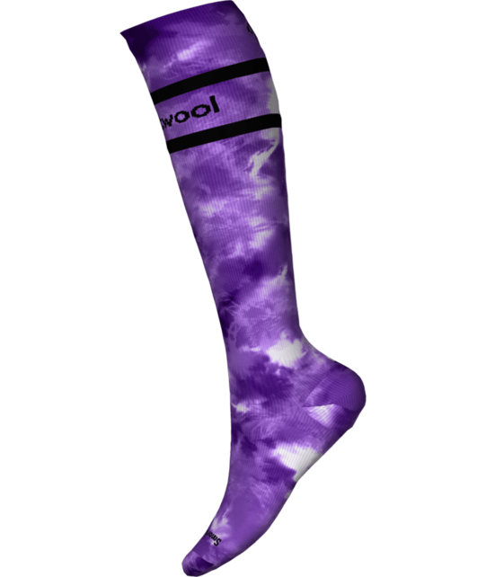 Smartwool Womens Ski Full Cushion Tie Dye Print Otc Socks (24/25) Purple Iris-L90