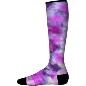 Smartwool Junior Ski Zero Cushion Tie Dye Print Otc Socks (24/25) Purple Iris-L90