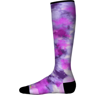 Smartwool Junior Ski Zero Cushion Tie Dye Print Otc Socks (24/25) Purple Iris-L90