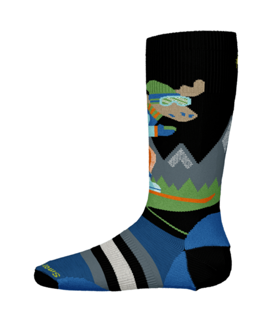 Smartwool Kids' Wintersport Full Cushion Mountain Moose Otc Socks (25/26) Black-001