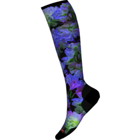 Smartwool Womens Ski Targeted Cushion Electric Lotus Print Otc Socks (25/26) Black-001