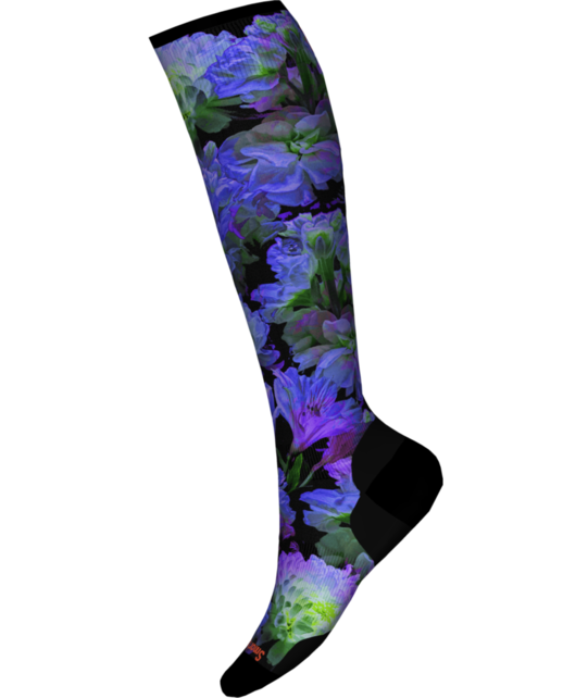 Smartwool Womens Ski Targeted Cushion Electric Lotus Print Otc Socks (25/26) Black-001