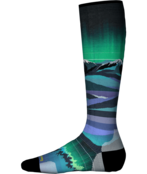 Smartwool Junior Ski Zero Cushion Aurora Flash Print Otc Socks (25/26) Black-001
